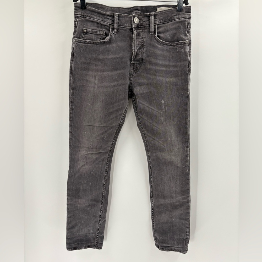 Allsaints men’s gray skinny punk Y2K grudge distress cigarette jeans size 30